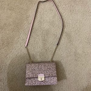 Kate spade crossbody pink glitter purse